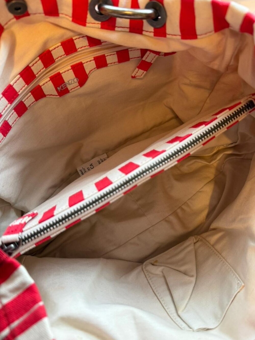 KENZO Y2K white & red striped handbag with bow detail - Picture 4 of 6